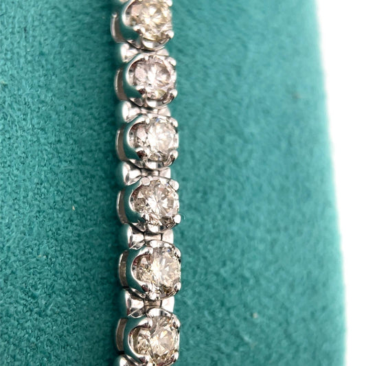 Diamond tennis bracelet 5ct of SI colour VS round brilliant cut natural diamonds & 14k white gold