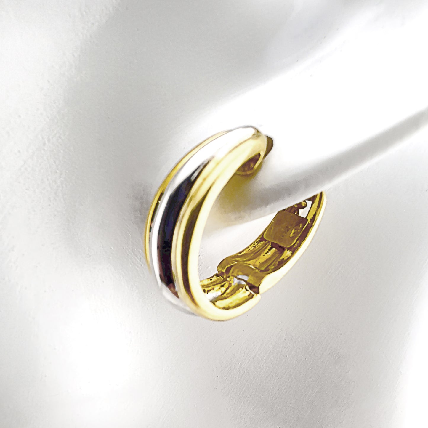 18k Yellow and White Horseshoe Earrings