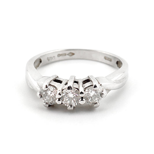 Three-stone Diamond and Platinum Ring