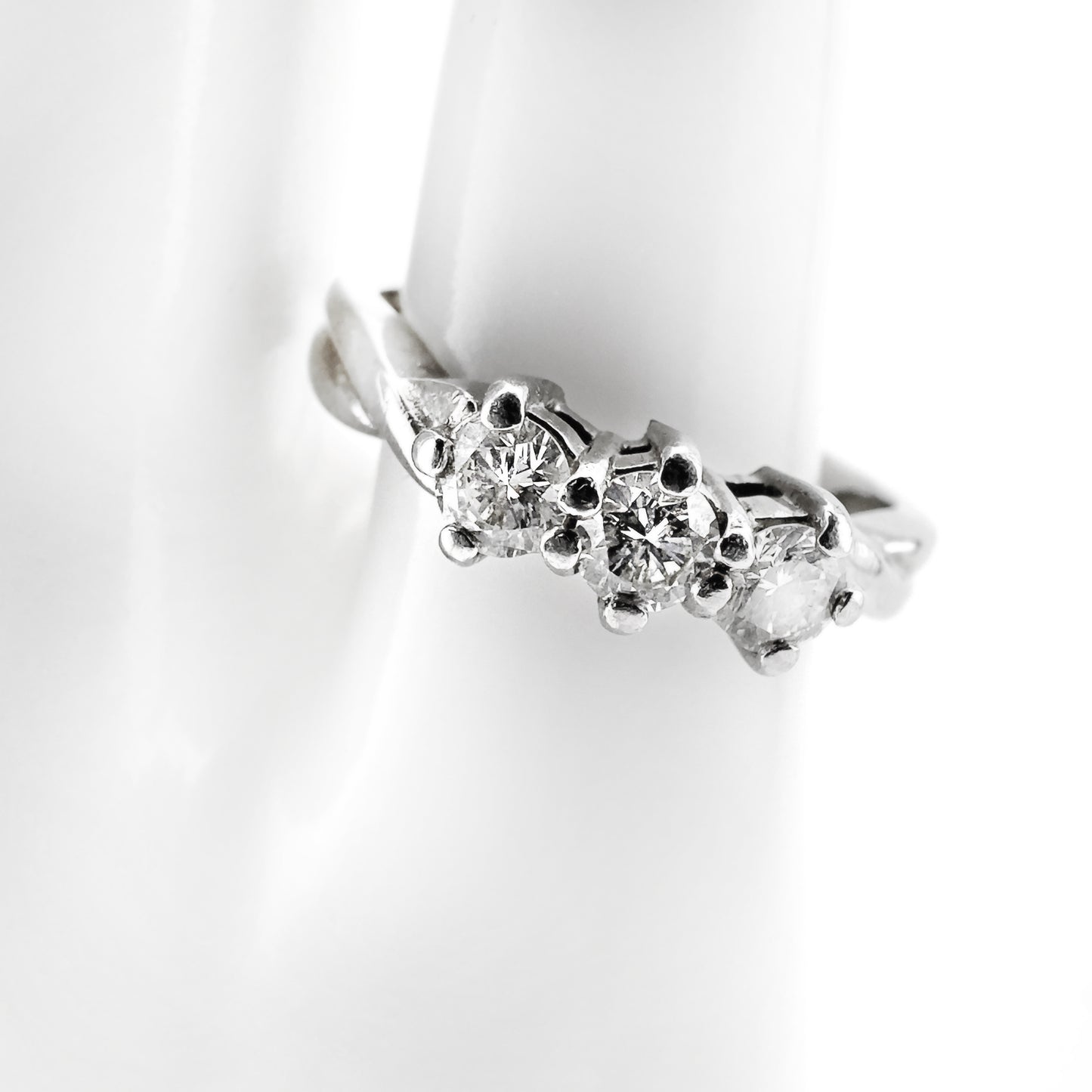 Three-stone Diamond and Platinum Ring