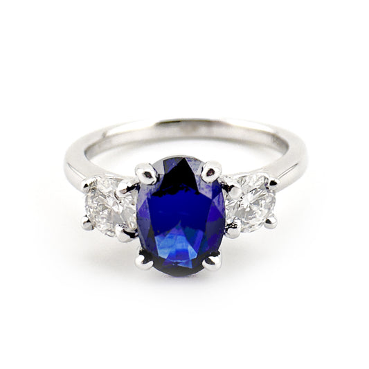 Sapphire and Diamond Ring, 18ct White Gold