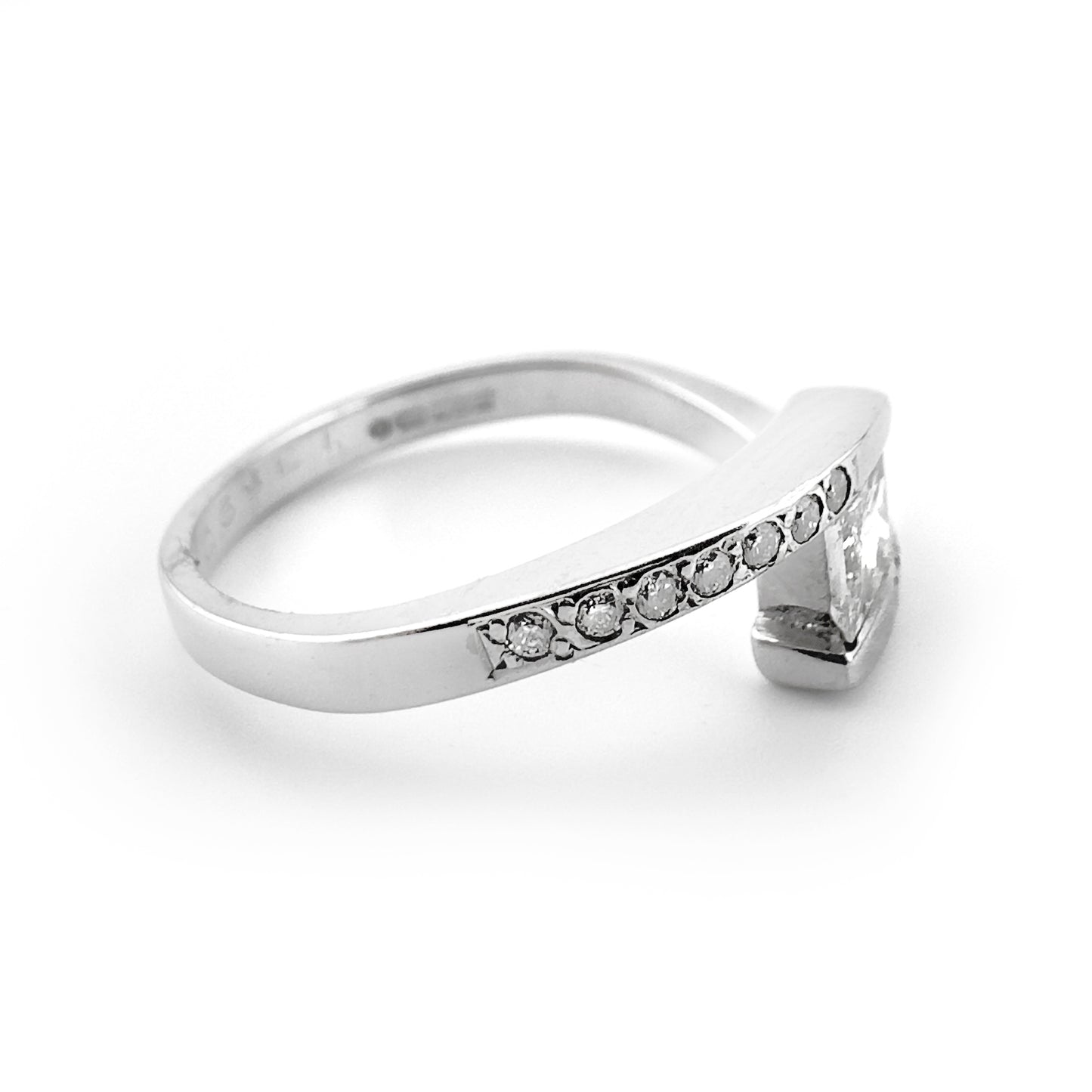 Diamond solitaire ring set in 18ct white gold